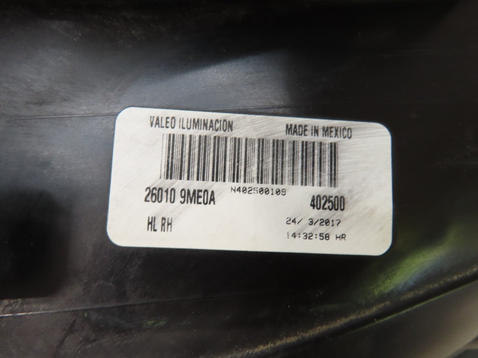 2017-2019 NISSAN VERSA FRONT RIGHT PASSENGER HEADLIGHT HALOGEN OEM 26010-9ME0A