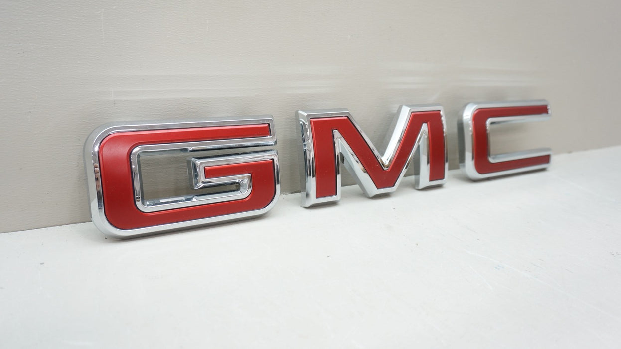 2021-2024 GMC YUKON FRONT GMC GRILLE RED EMBLEM LETTERS SET OEM 84237678