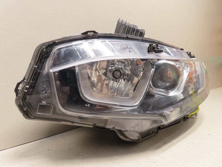 2016-2018 HONDA CIVIC LEFT DRIVER SIDE HEADLIGHT LAMP HALOGEN OEM