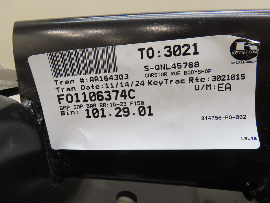 2015-2023 FORD F150 F-150 REAR REINFORCEMENT IMPACT BAR AFTERMARKET