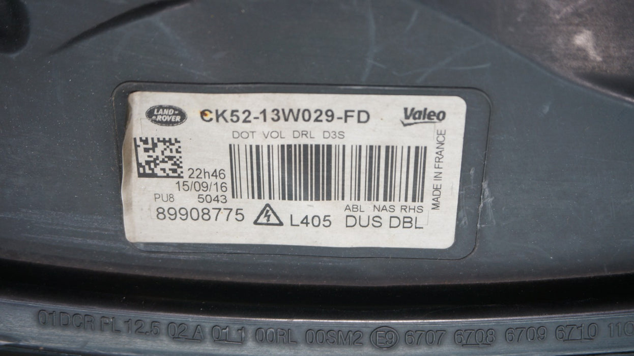 2013-2017 RANGE ROVER HSE RIGHT PASSENGER SIDE XENON HEADLIGHT OEM CK52-13W029
