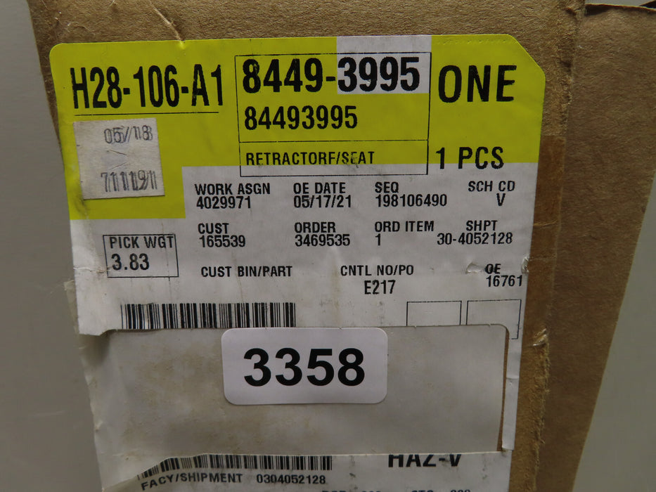 NEW GENUINE GENERAL MOTORS SEAT BELT RETRACTOR KIT P#84493995 OEM