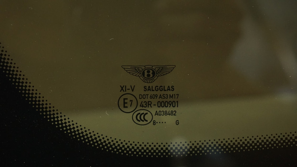 2016-2020 BENTLEY BENTAYGA REAR LEFT QUARTER PANEL WINDOW OEM 36A845297