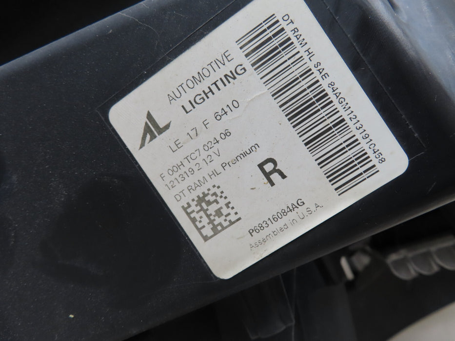 2019-2020 DODGE RAM FRONT RIGHT LIGHT HEADLIGHT LAMP OEM PARTS LIGHT