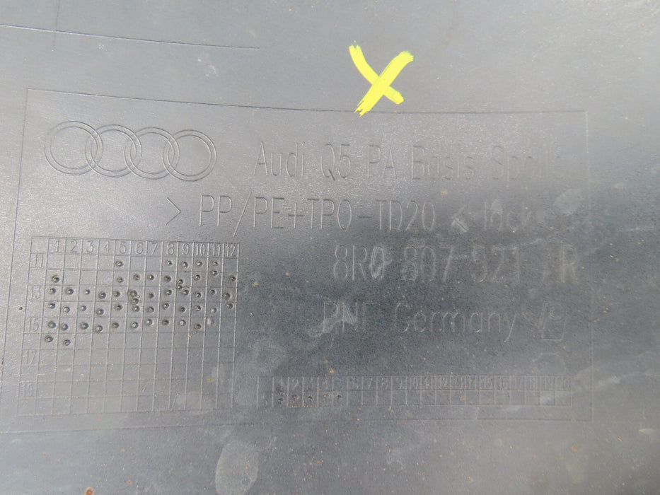 2009-2012 AUDI Q5 SUV REAR BUMPER COVER PANEL W/ LOWER SPOILER OEM 8R0807511
