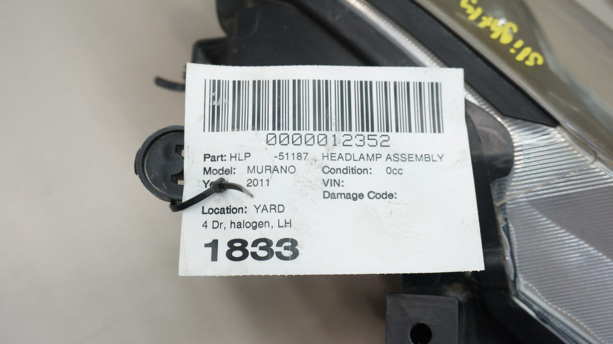 2009-2014 NISSAN MURANO FRONT LEFT DRIVER SIDE HALOGEN HEADLIGHT OEM