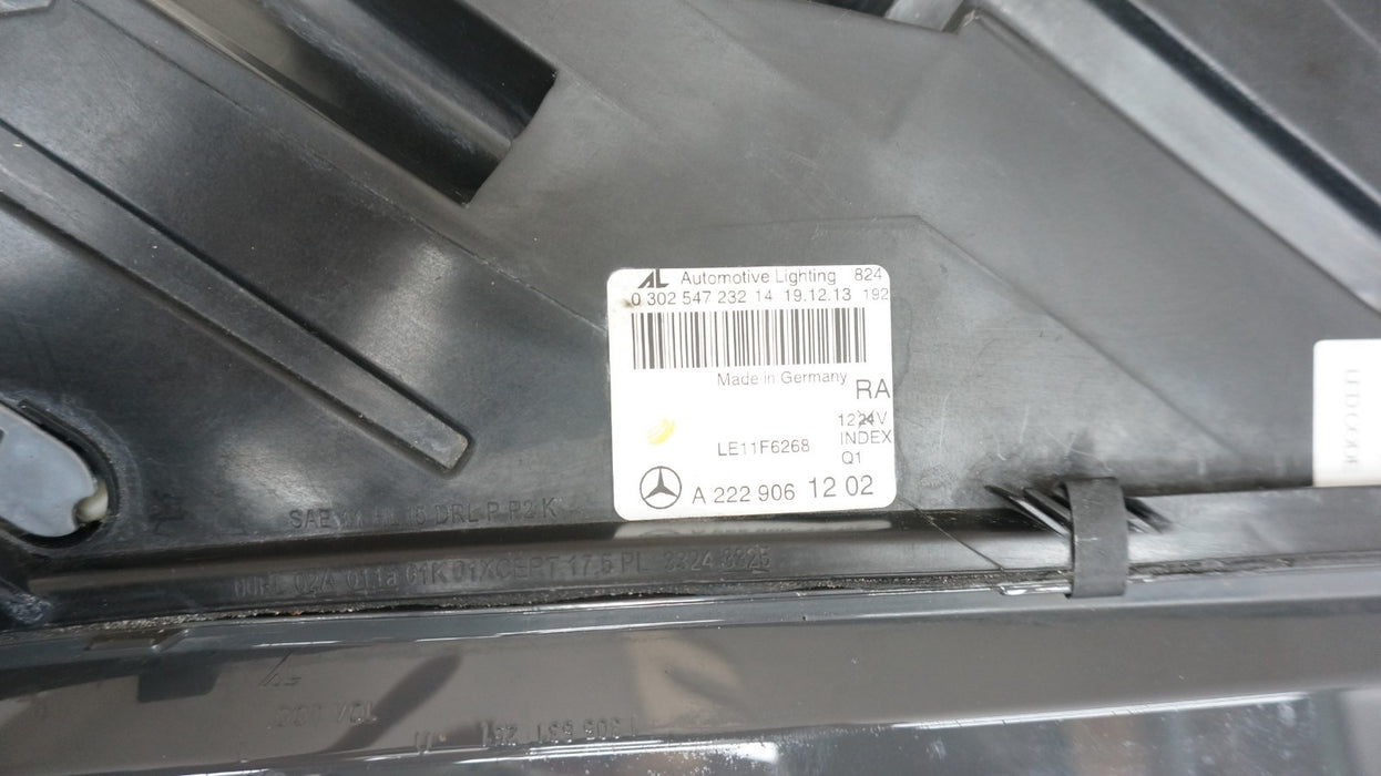 2014-2017 MERCEDES-BENZ S63/S550 RIGHT RH SIDE HEADLIGHT LED OEM A 222 906 12 02