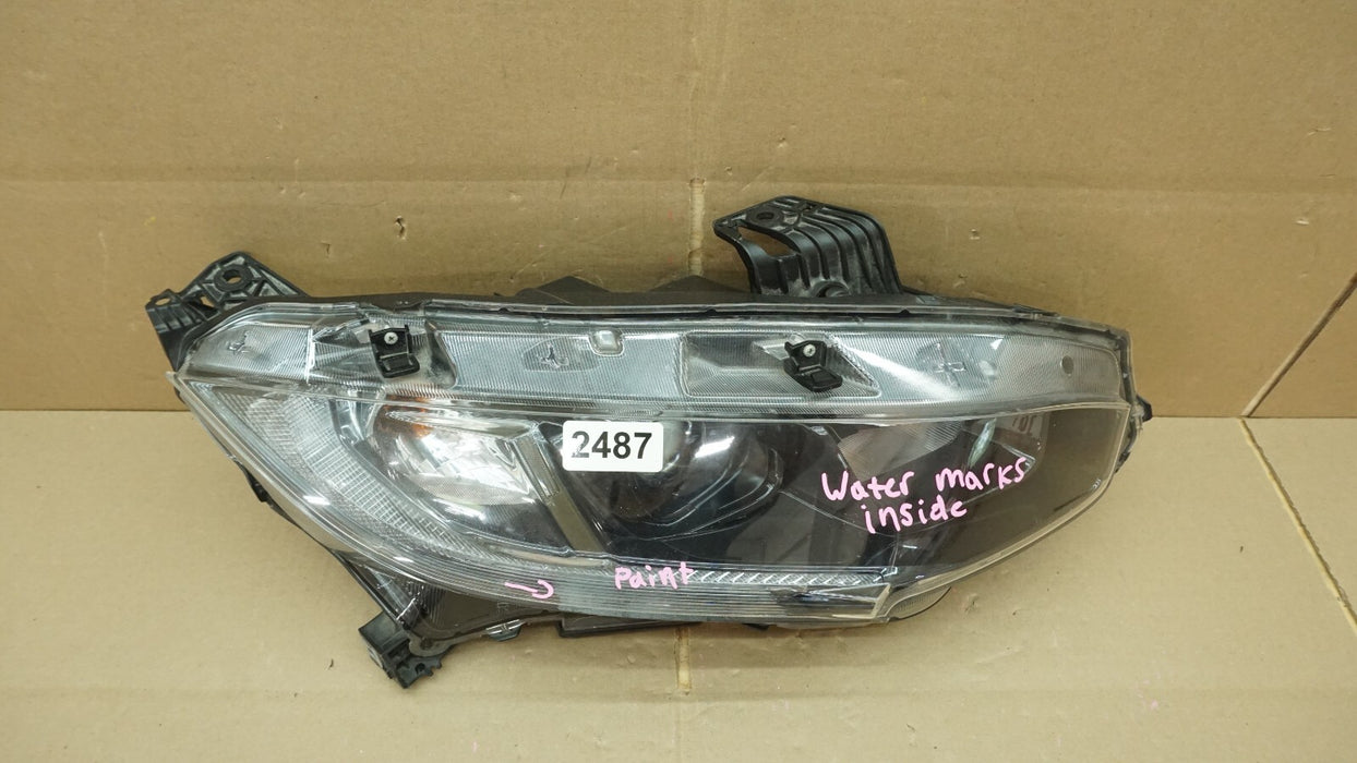 2016-2021 HONDA CIVIC FRONT RIGHT PASSENGER SIDE HEADLIGHT HALOGEN OEM