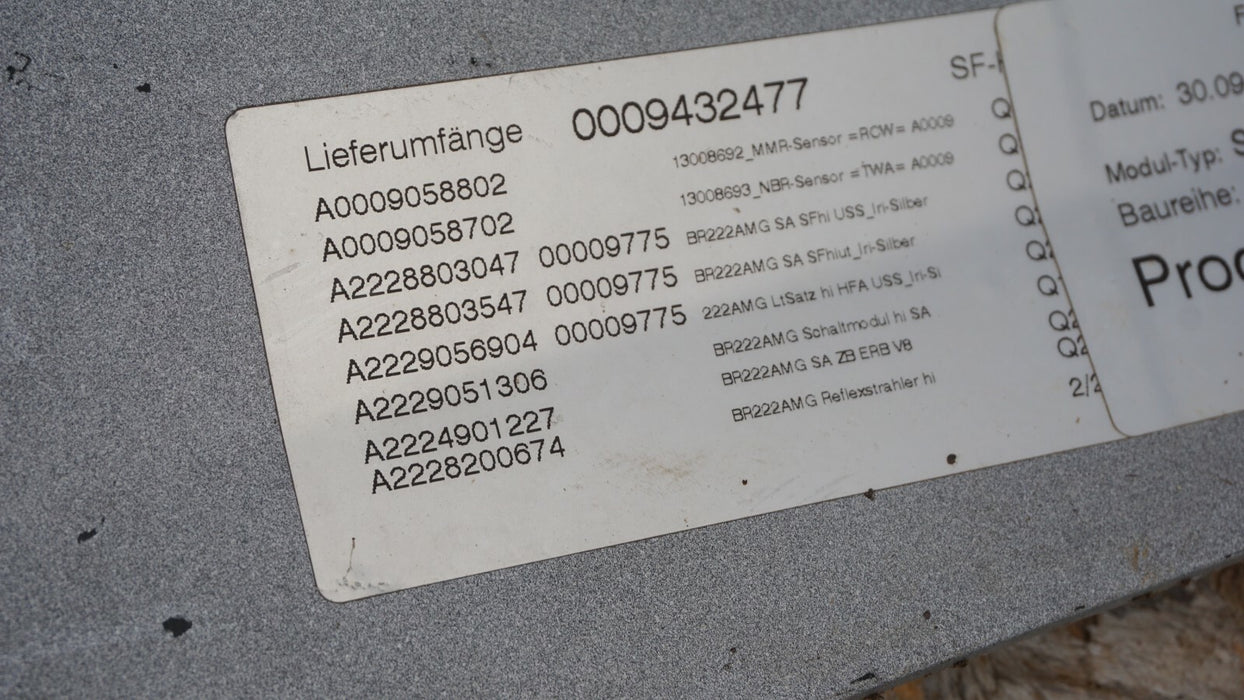2015 MERCEDES BENZ S600 W222 S-CLASS REAR BUMPER COVER PANEL A0009432477 OEM 15