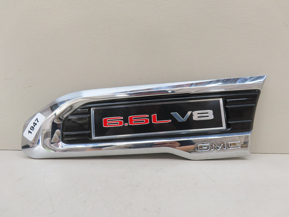 2019-2022 GMC SIERRA 1500 6.6L V8 FRONT LEFT DRIVER FENDER EMBLEM OEM