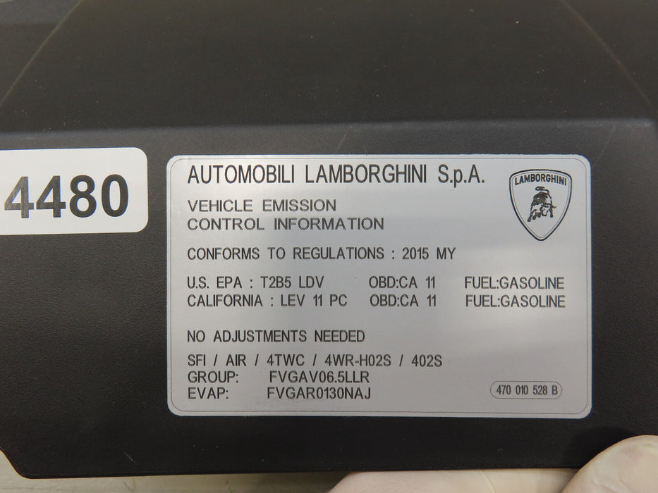 LAMBORGHINI AVENTADOR LP700 RIGHT ENGINE BAY REINFORCEMENT COVER OEM 475103724