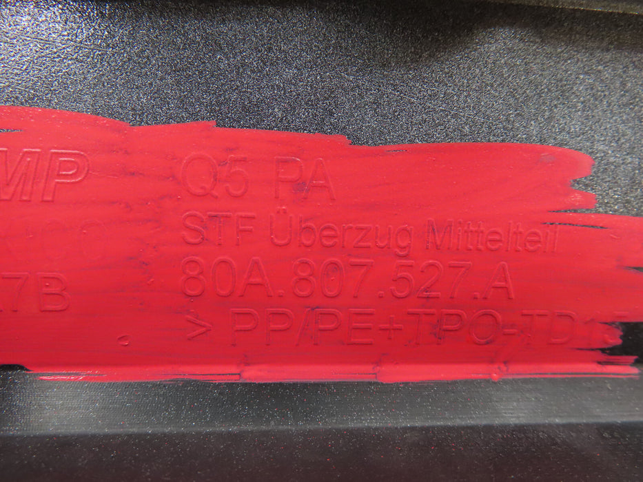 2018-2020 AUDI Q5 REAR MIDDLE BUMPER COVER OEM P# 80A.807.527.A