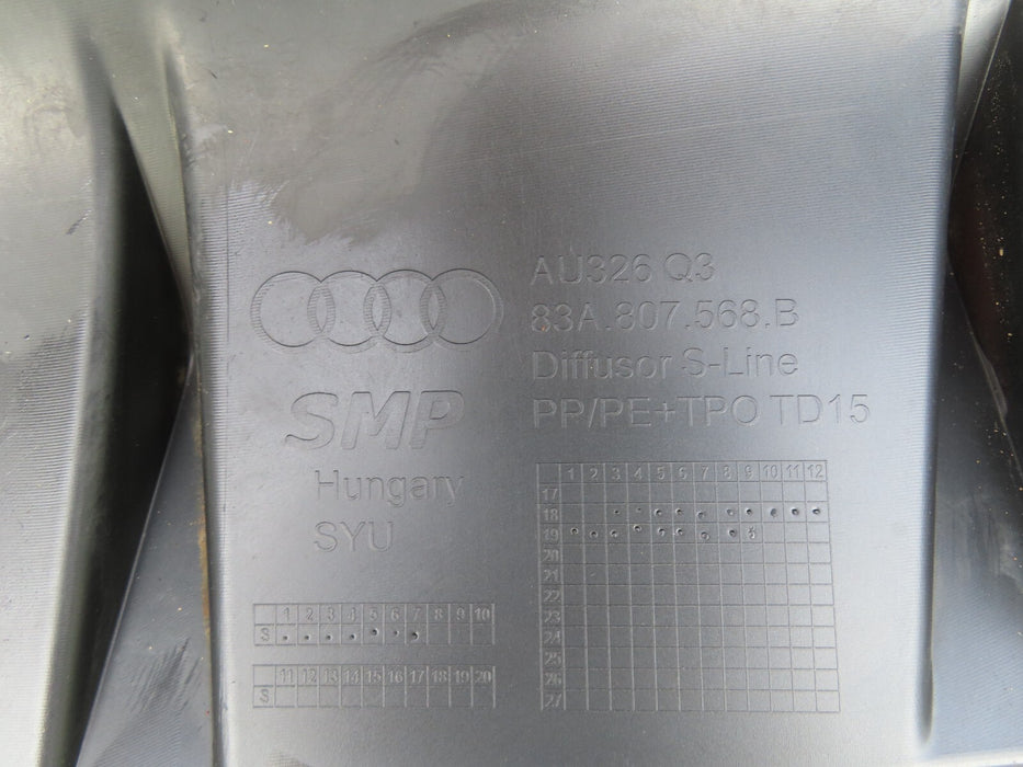 2019-2020 AUDI Q3 S-LINE PRESTIGE REAR BUMPER COVER W/ VALANCE OEM 83A807568B