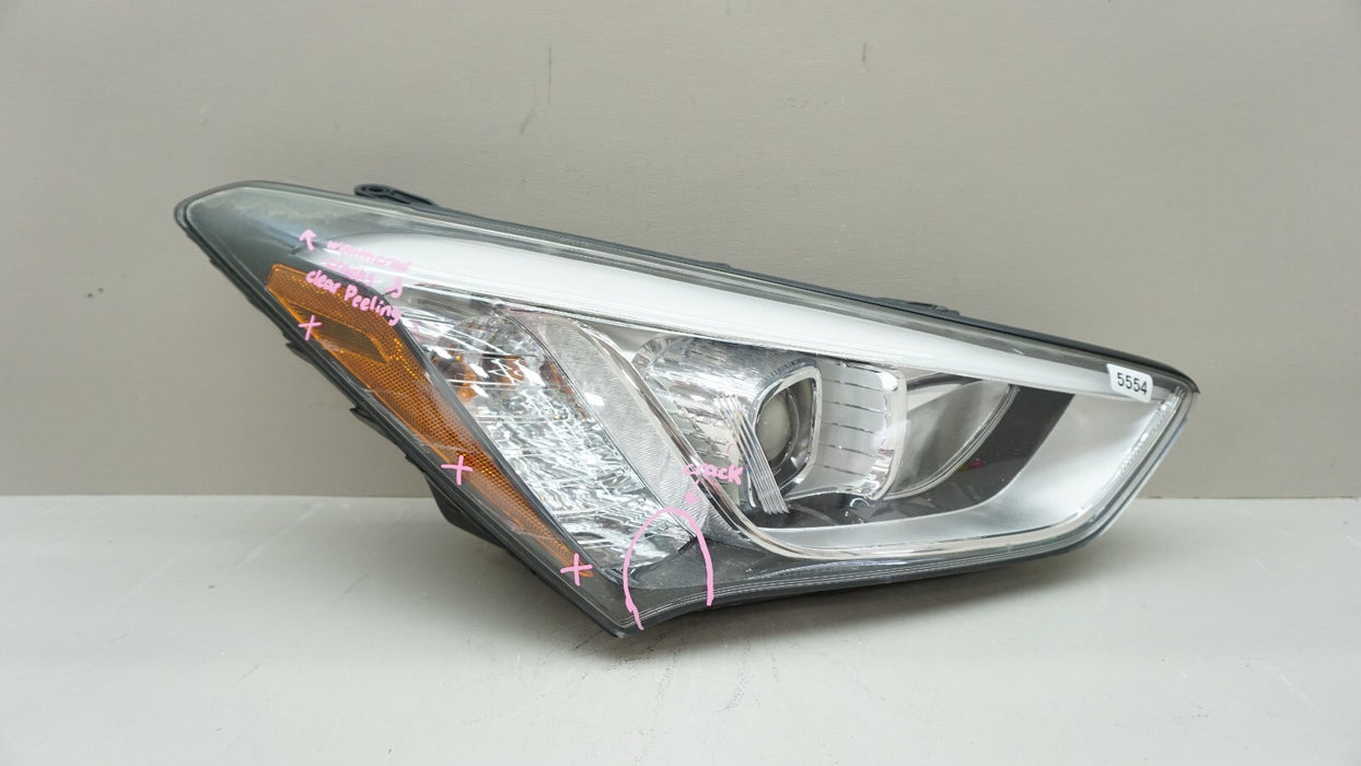 2013-2016 HYUNDAI SANTA FE FRONT PASSENGER SIDE HEADLIGHT HALOGEN OEM 14 15