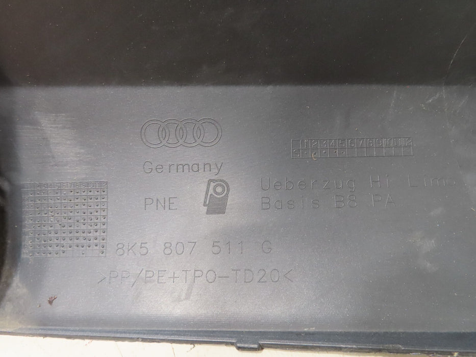 2013-2016 AUDI A4 SEDAN REAR BUMPER COVER PANEL W/ SENSOR HOLE OEM 8K5807511G