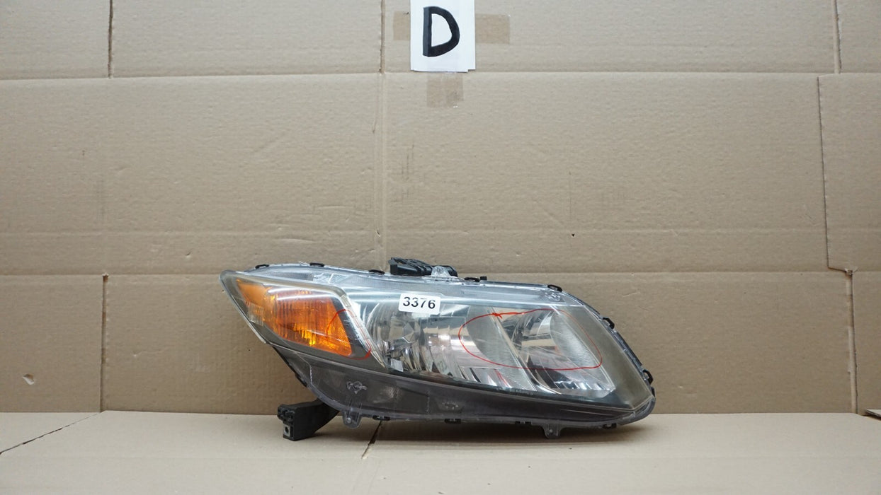 2012-2015 HONDA CIVIC FRONT RIGHT PASSENGER SIDE HEADLIGHT (TYC) 12 13 14 15