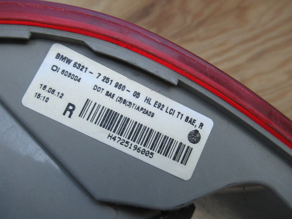 2011-2013 BMW 328I 335I E92 RIGHT PASSENGER SIDE TAIL LIGHT STOP BRAKE LAMP OEM