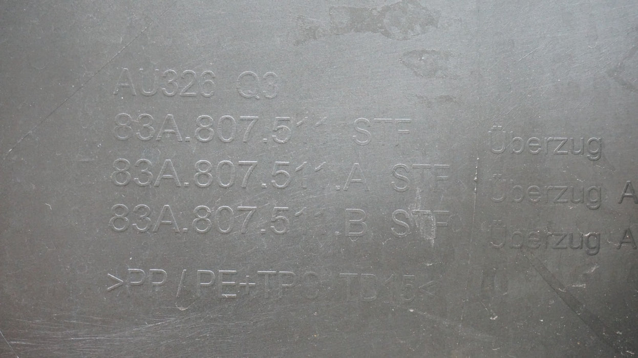 2019-2022 AUDI Q3 REAR BUMPER COVER PANEL OEM 83A807511