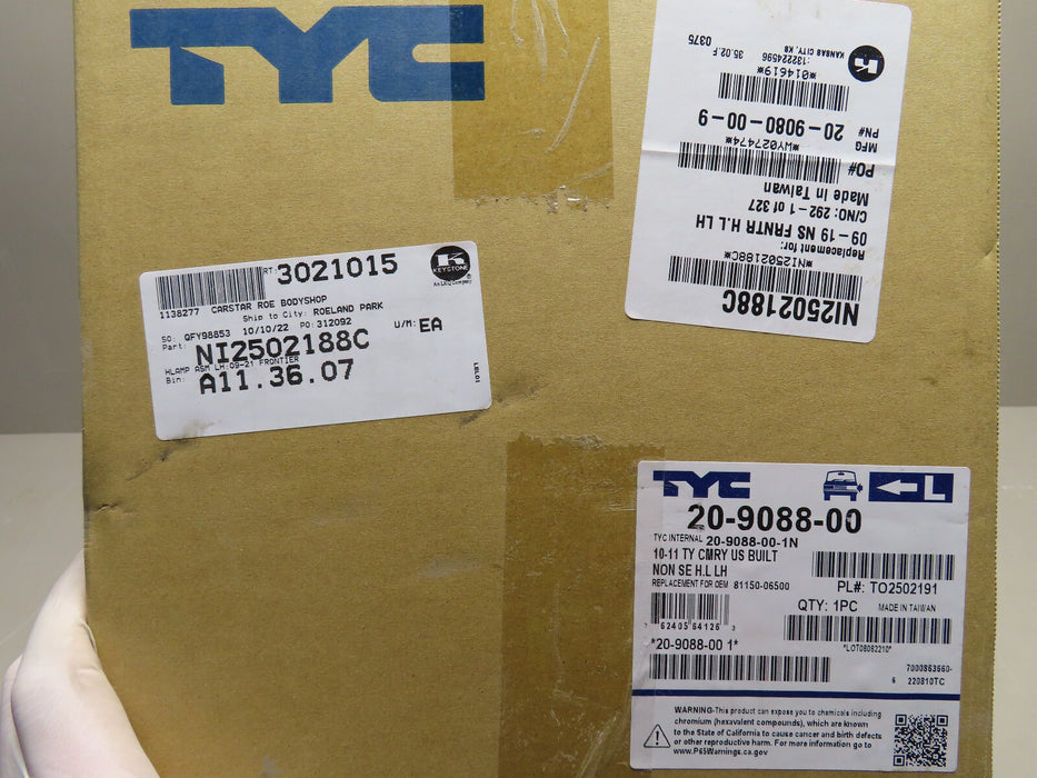 2010 2011 TOYOTA CAMRY FRONT LEFT DRIVER SIDE HALOGEN TYC