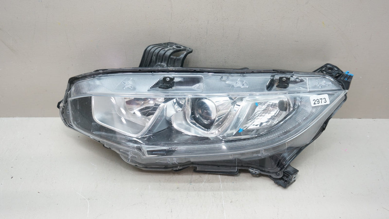 2016-2019 HONDA CIVIC FRONT LEFT DRIVER SIDE HALOGEN HEADLIGHT OEM 33150-TGG-A01