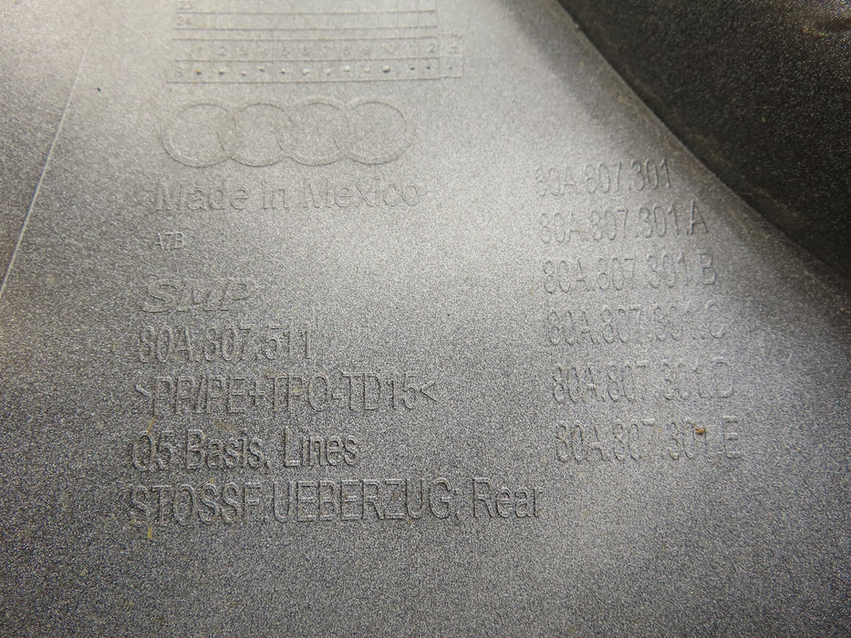 2017 2018 AUDI Q5 BASIS LINES REAR BUMPER COVER OEM 80A807385