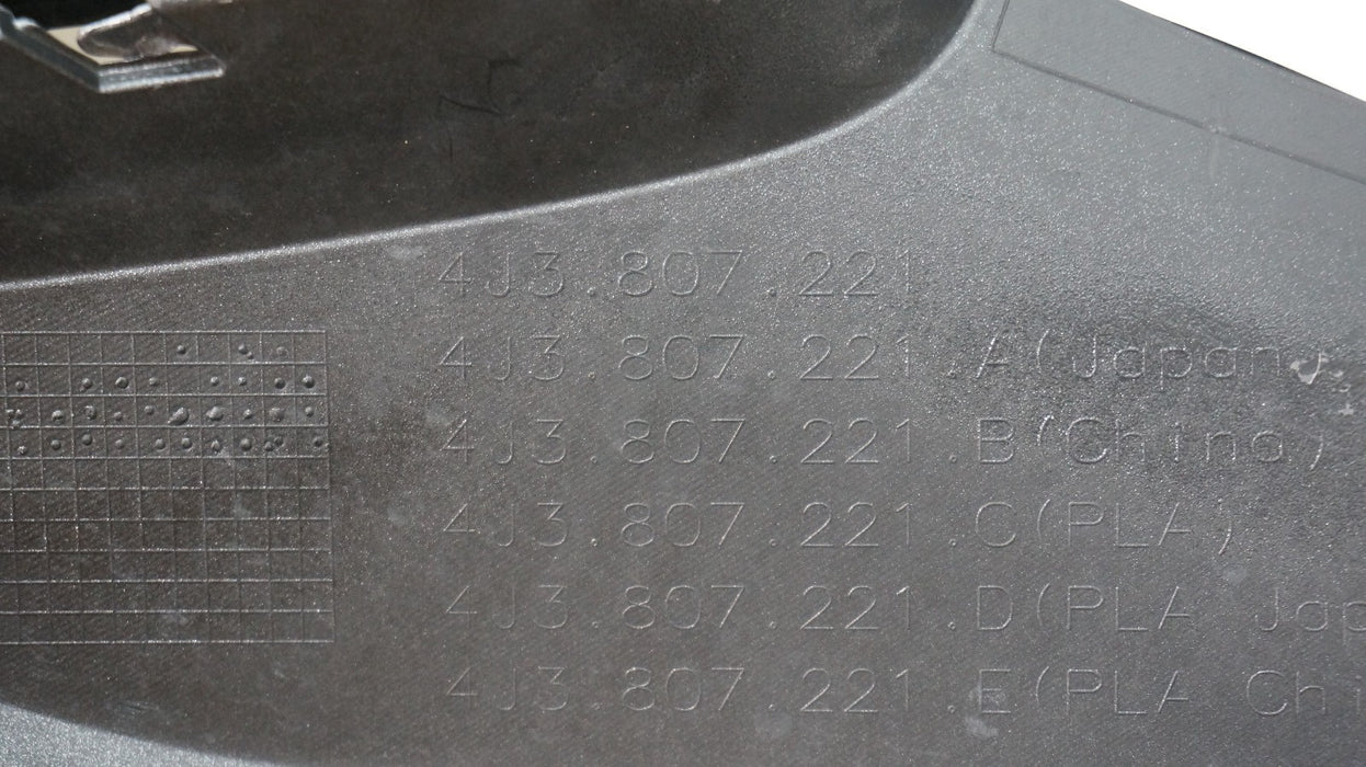 2022-2024 AUDI E-TRON GT FRONT BUMPER COVER 4J3807221 OEM