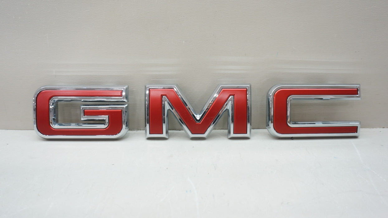 2021-2024 GMC YUKON FRONT GMC GRILLE RED EMBLEM LETTERS SET OEM 84237678