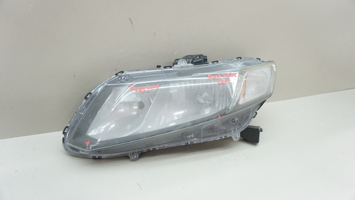 2013-2015 HONDA CIVIC FRONT LEFT DRIVERS SIDE HEADLIGHT HALOGEN OEM 13 14 15