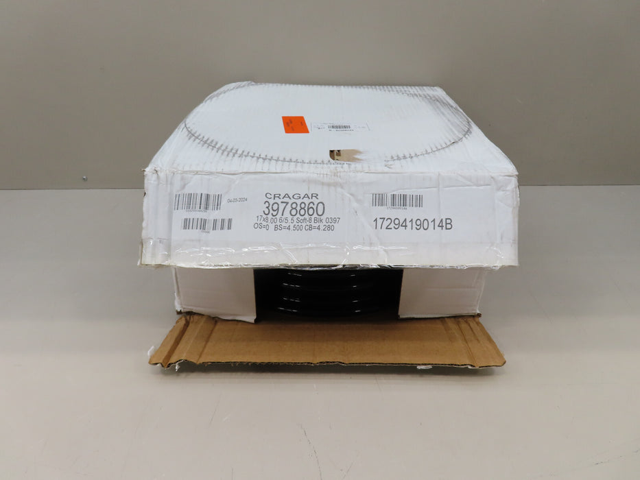 CRAGAR WHEEL SOFT 8 STEEL BLACK 17"x 8" 6 x 5.5" BOLT CIRCLE 4.5" BACKSPACE (P)