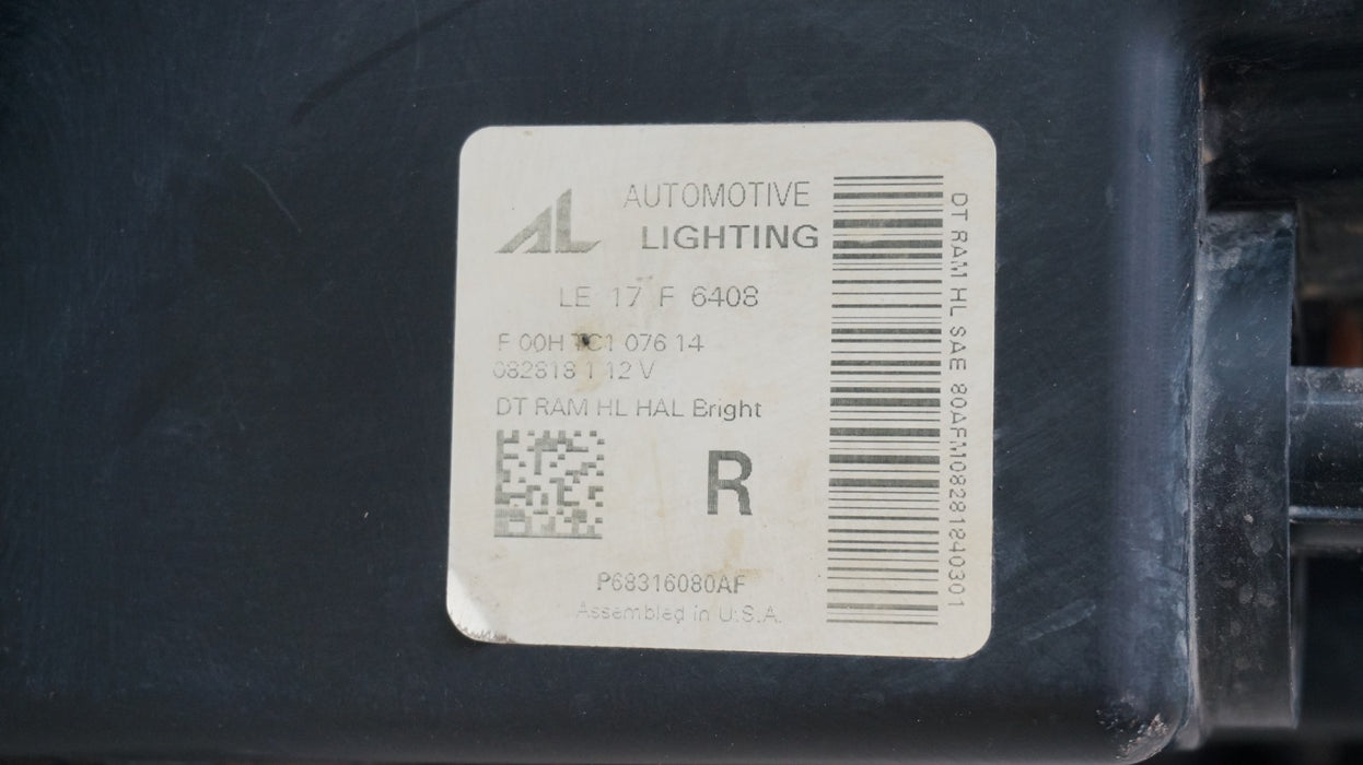 2019-2024 DODGE RAM 1500 FRONT RIGHT PASSENGER SIDE HALOGEN HEADLIGHT OEM
