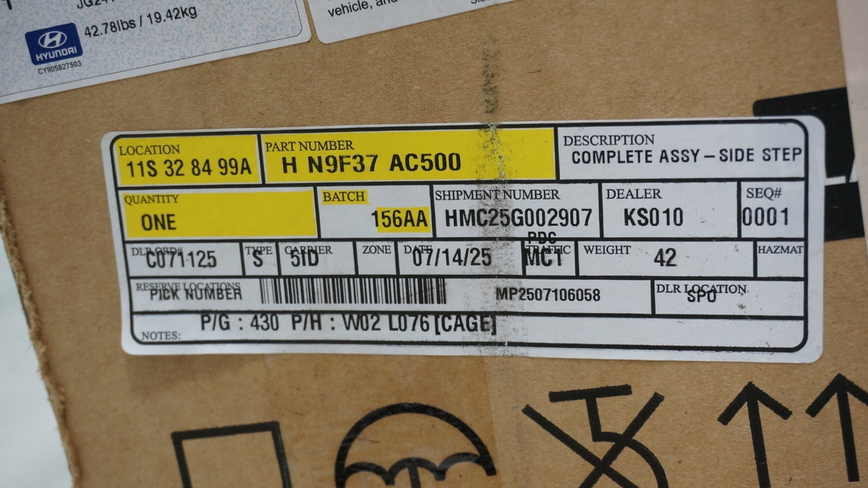 2022-2025 HYUNDAI TUCSON RUNNING BOARD SIDE STEPS OEM N9F37AC500