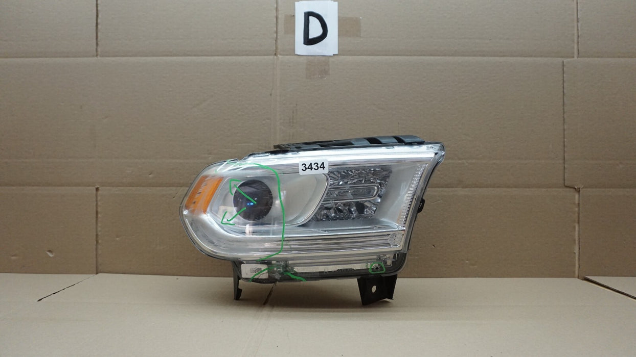 2014-2020 DODGE DURANGO FRONT RIGHT PASSENGER SIDE HEADLIGHT CHROME HALOGEN OEM
