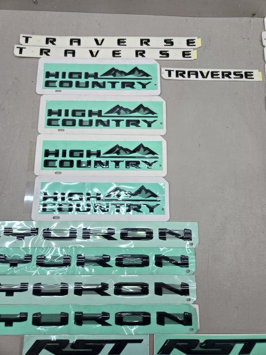 GM ORIGINAL OEM EMBLEMS MARKINGS RESELL HIGH COUNTRY SIERRA TAHOE YUKON