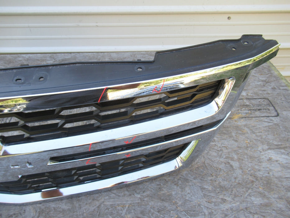 2015-2019 CHEVROLER TAHOE FRONT RADIATOR GRILLE GRILL CHROME W/O EMBLEM OEM