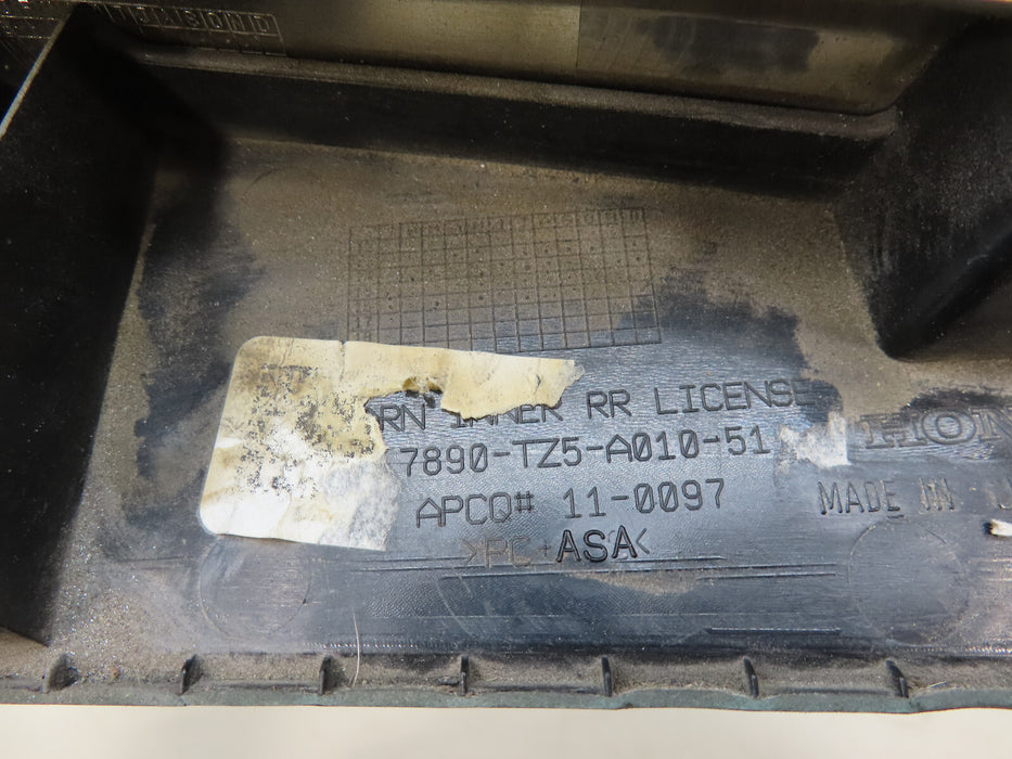 2014-2018 ACURA MDX TRUNK LID HANDLE LICENSE PLATE TRIM CAMERA OEM 7890-TZ5-A010