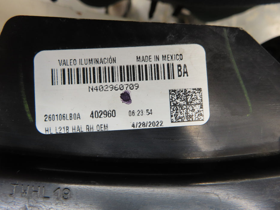 2020-2023 NISSAN SENTRA FRONT RIGHT PASSENGER SIDE HEADLIGHT HALOGEN OEM 9337