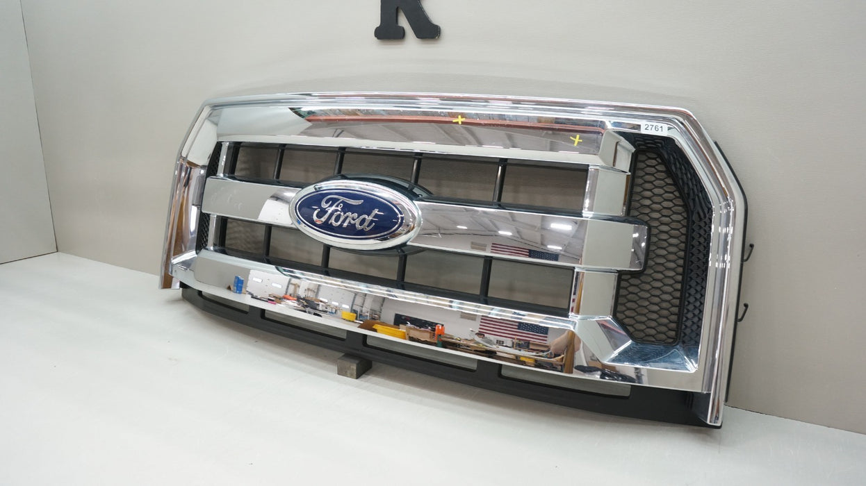 2015-2017 FORD F150 XLT FRONT BUMPER RADIATOR GRILLE OEM FL34-8200-DBW