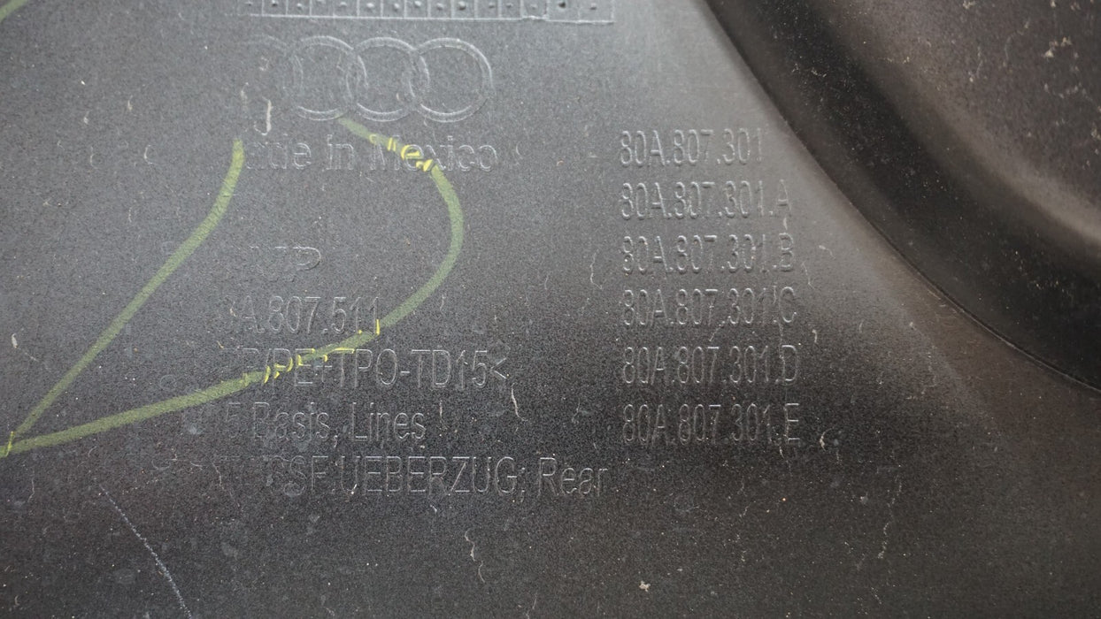 2018-2020 AUDI Q5 SQ5 S-LINE UPPER REAR BUMPER COVER OEM 80A807301