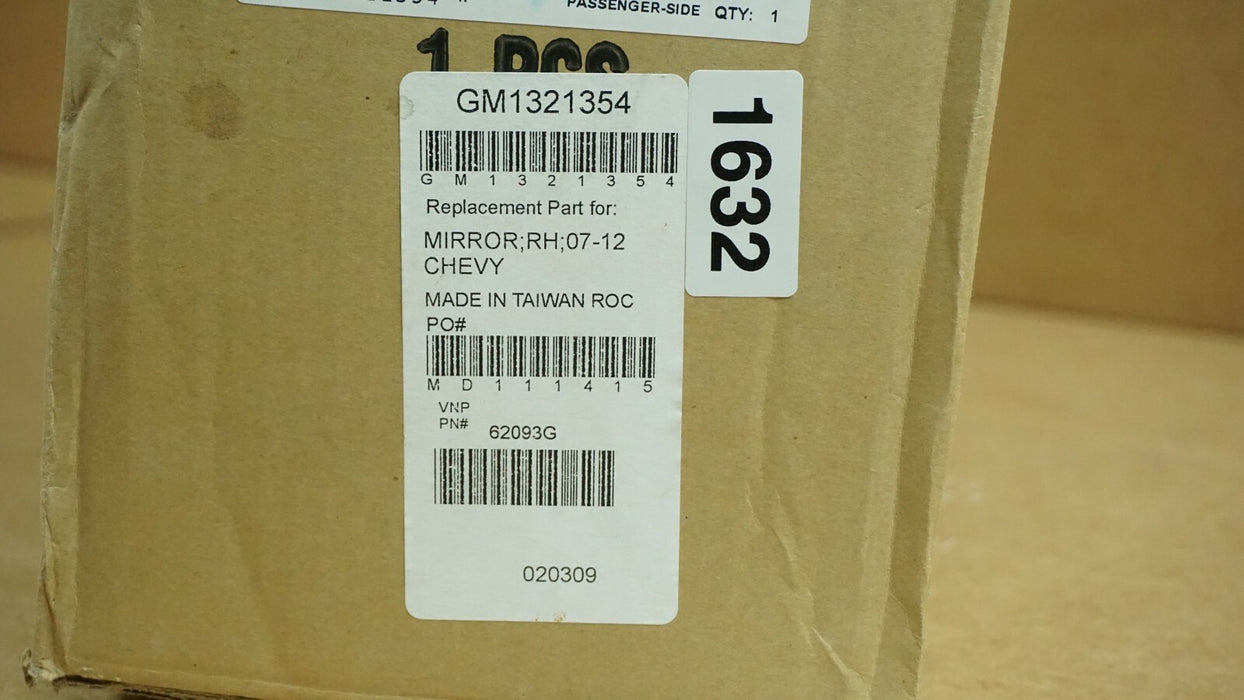 2007-2012 CHEVROLET SILVERADO RIGHT PASSENGER SIDE REAR VIEW MIRROR AFTERMARKET