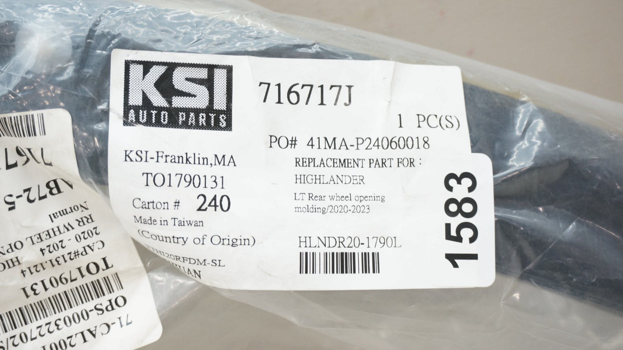 2020-2024 TOYOTA HIGHLANDER REAR LEFT DRIVERS SIDE ARCH FENDER FLARE AFTERMARKET