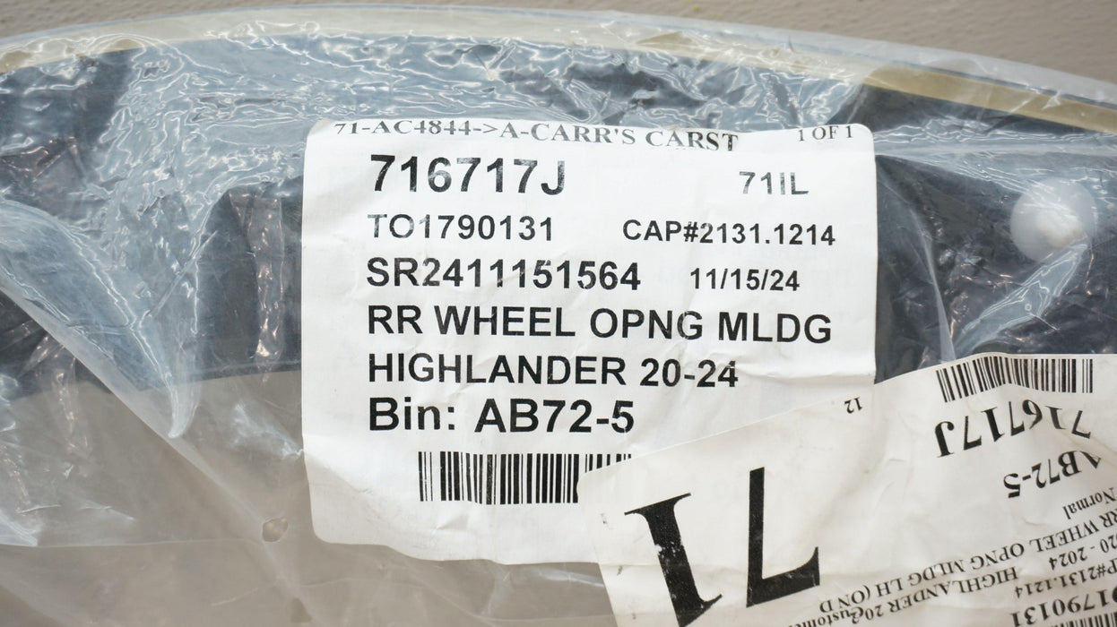 2020-2024 TOYOTA HIGHLANDER REAR LEFT DRIVERS SIDE ARCH FENDER FLARE AFTERMARKET