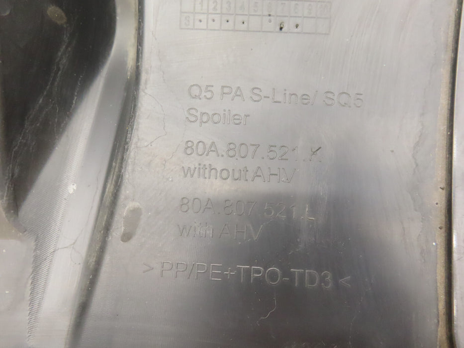 2018-2020 AUDI Q5 SQ5 S-LINE REAR LOWER BUMPER COVER OEM P# 80A.807.527.A