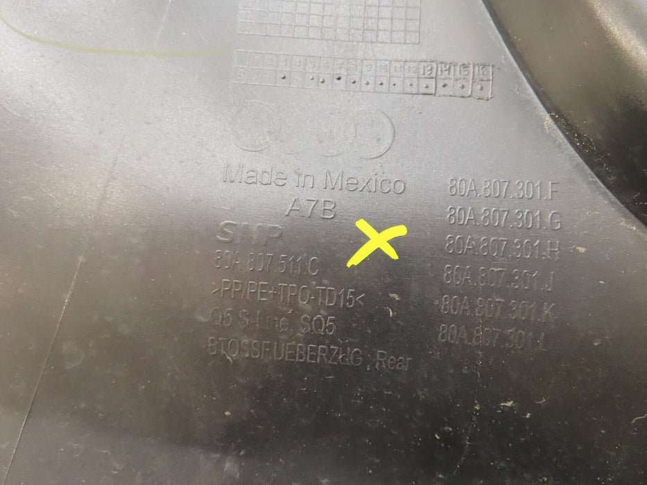 2018 2019 2020 AUDI Q5 SQ5 S-LINE UPPER REAR BUMPER COVER OEM 80A807301F