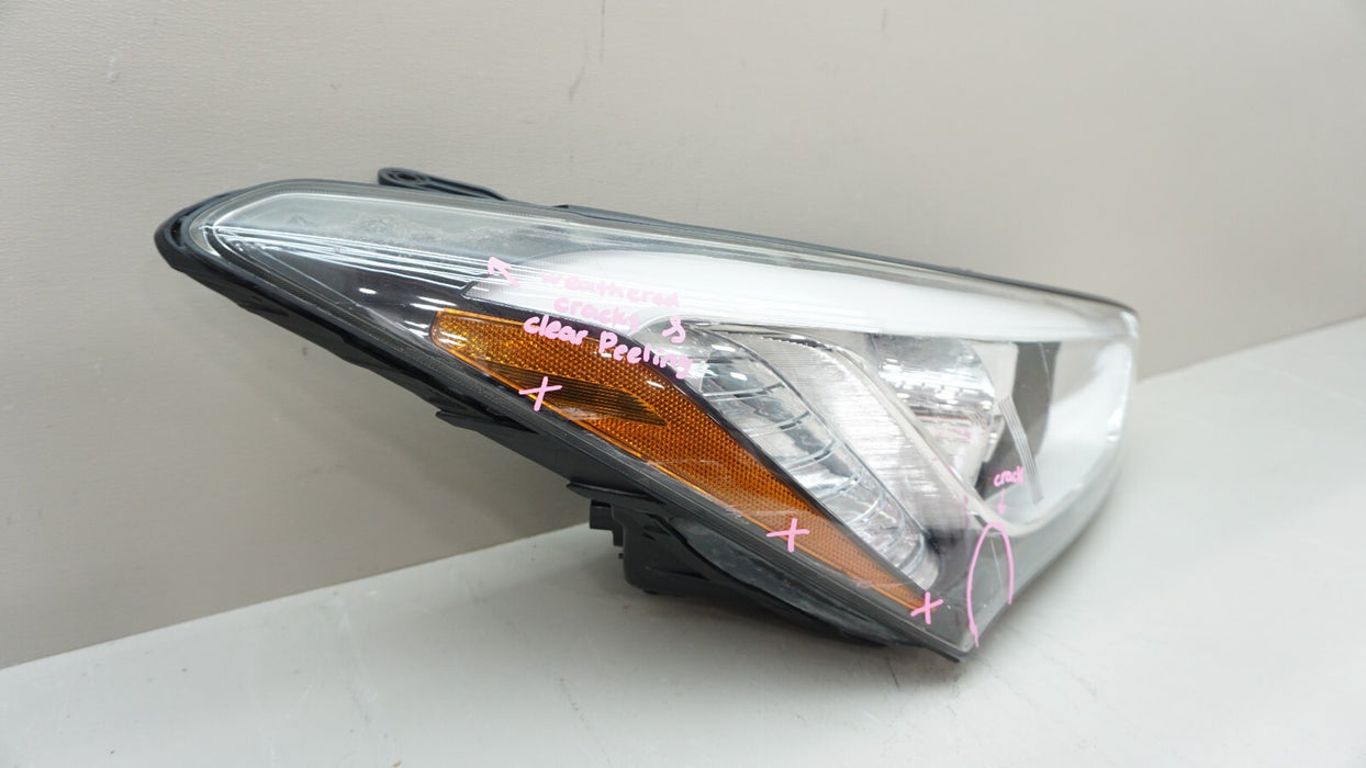 2013-2016 HYUNDAI SANTA FE FRONT PASSENGER SIDE HEADLIGHT HALOGEN OEM 14 15