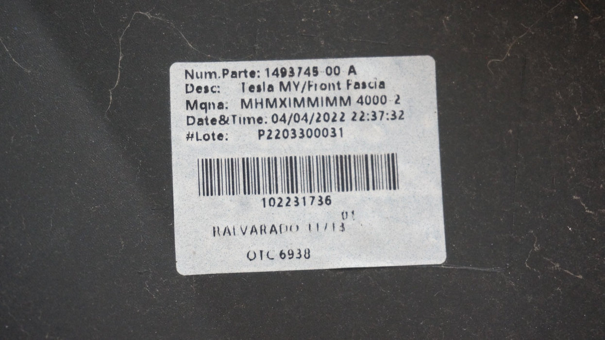 2020-2024 TESLA MODEL Y FRONT BUMPER COVER 149374500A OEM