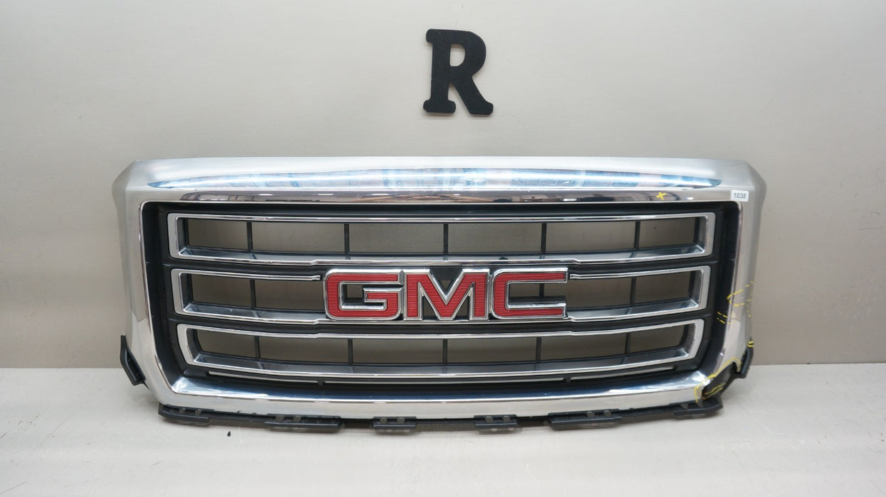 2014-2015 GMC SIERRA 1500 FRONT BUMPER CHROME RADIATOR GRILLE OEM 22757216