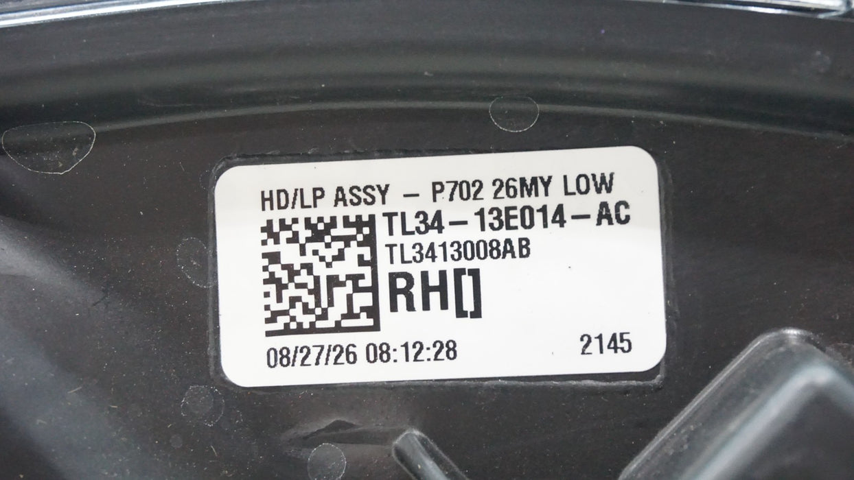 2024 2025 FORD F-150 RIGHT PASSENGER SIDE HEADLIGHT OEM TL34 - 13E014- AC