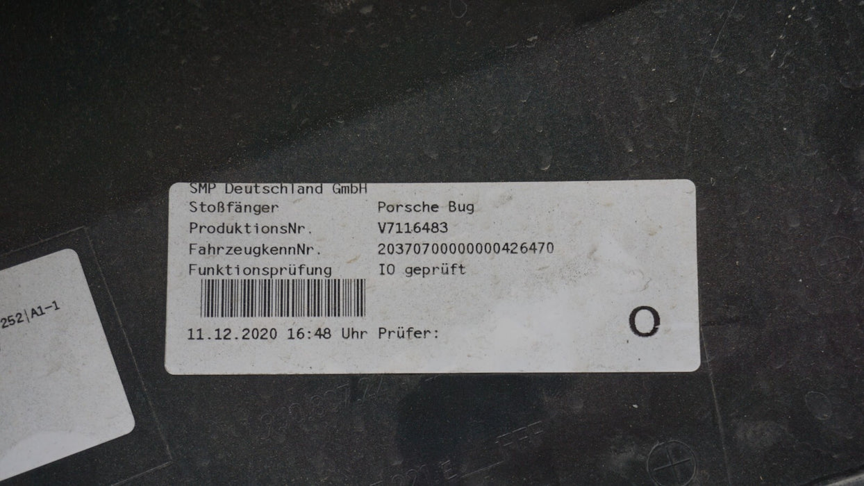 2020-2022 PORSCHE TAYCAN FRONT MAIN BUMPER COVER OEM 9J1807221 20 21 22