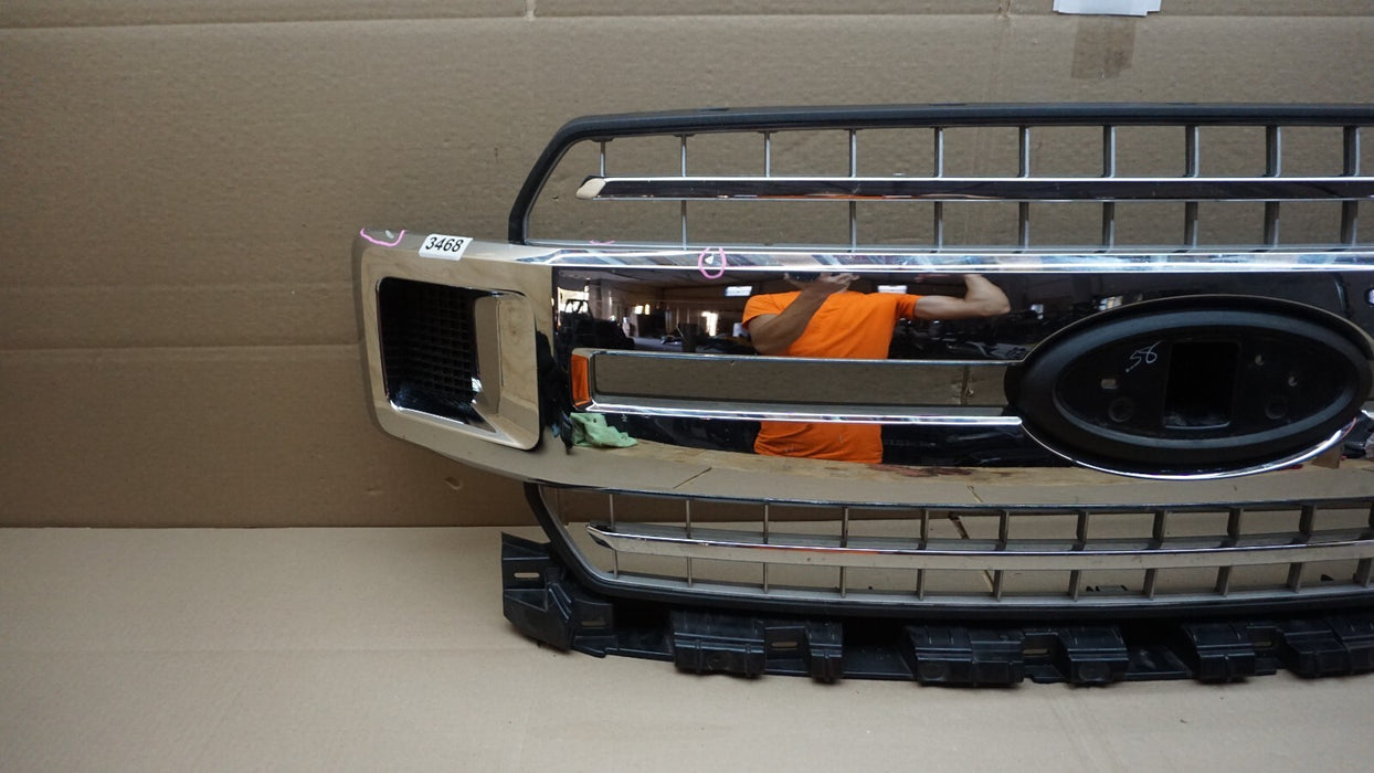 2018 - 2020 FORD F-150 FRONT BUMPER RADIATOR GRILLE GRILL W/ CHROME MOLDING OEM