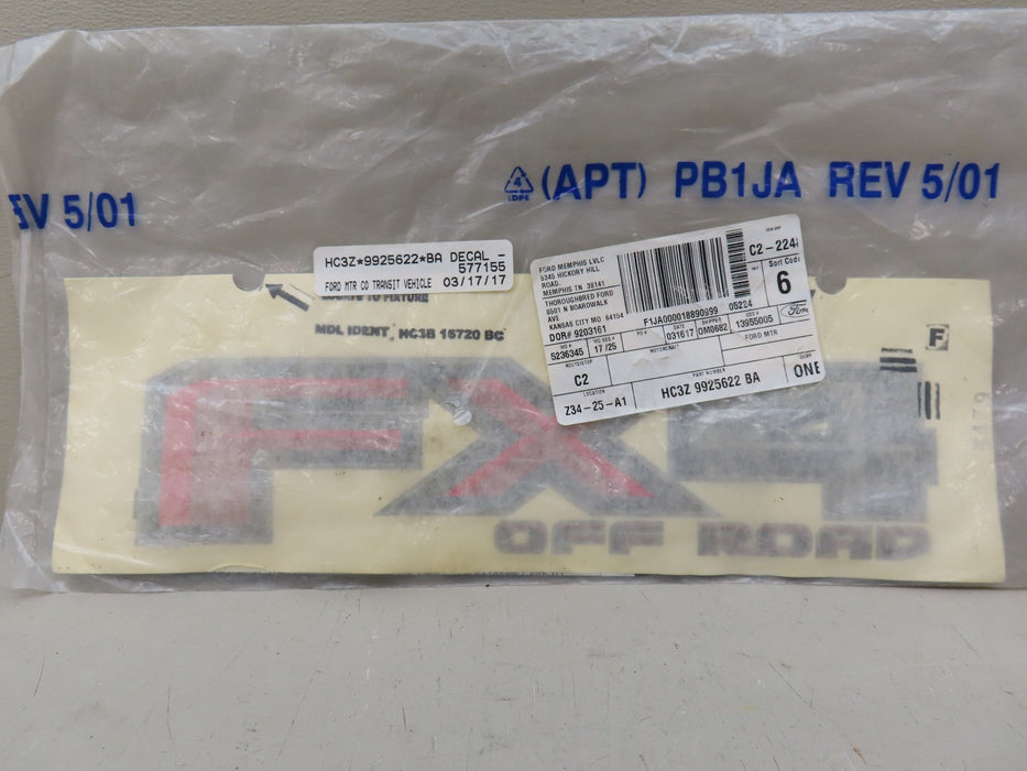 2017-2022 FORD F250 SD F350 SD REAR BED NAMEPLATE DECAL OEM HC3Z-9925622-BA